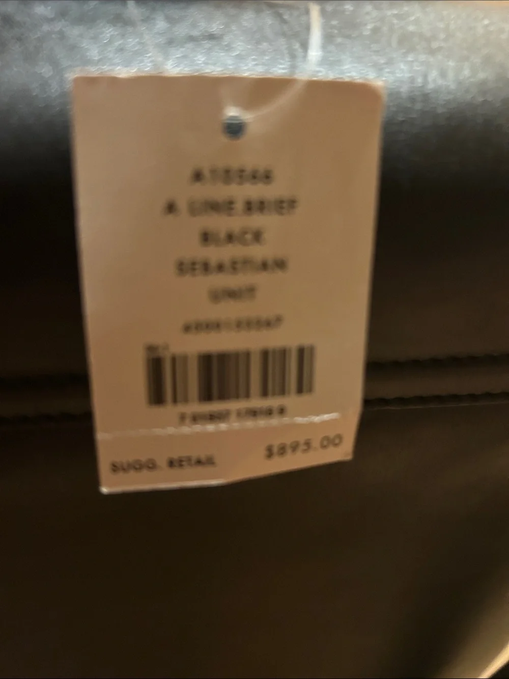 Cole Haan Sebastian Black Leather Briefcase with Top Handle and Shoulder Strap